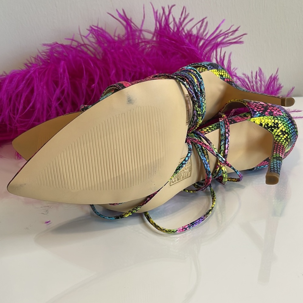 Azalea Wang Multicolor Feather Heels Size 11 - image 4
